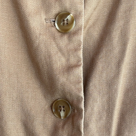 Maeve by Anthropologie Women's Tan Sleeveless Button-Down linen blend vest M - Picture 5 of 10